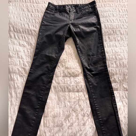 R13 Black Coated Skinny Jeans Made in Italy - Picture 8 of 12